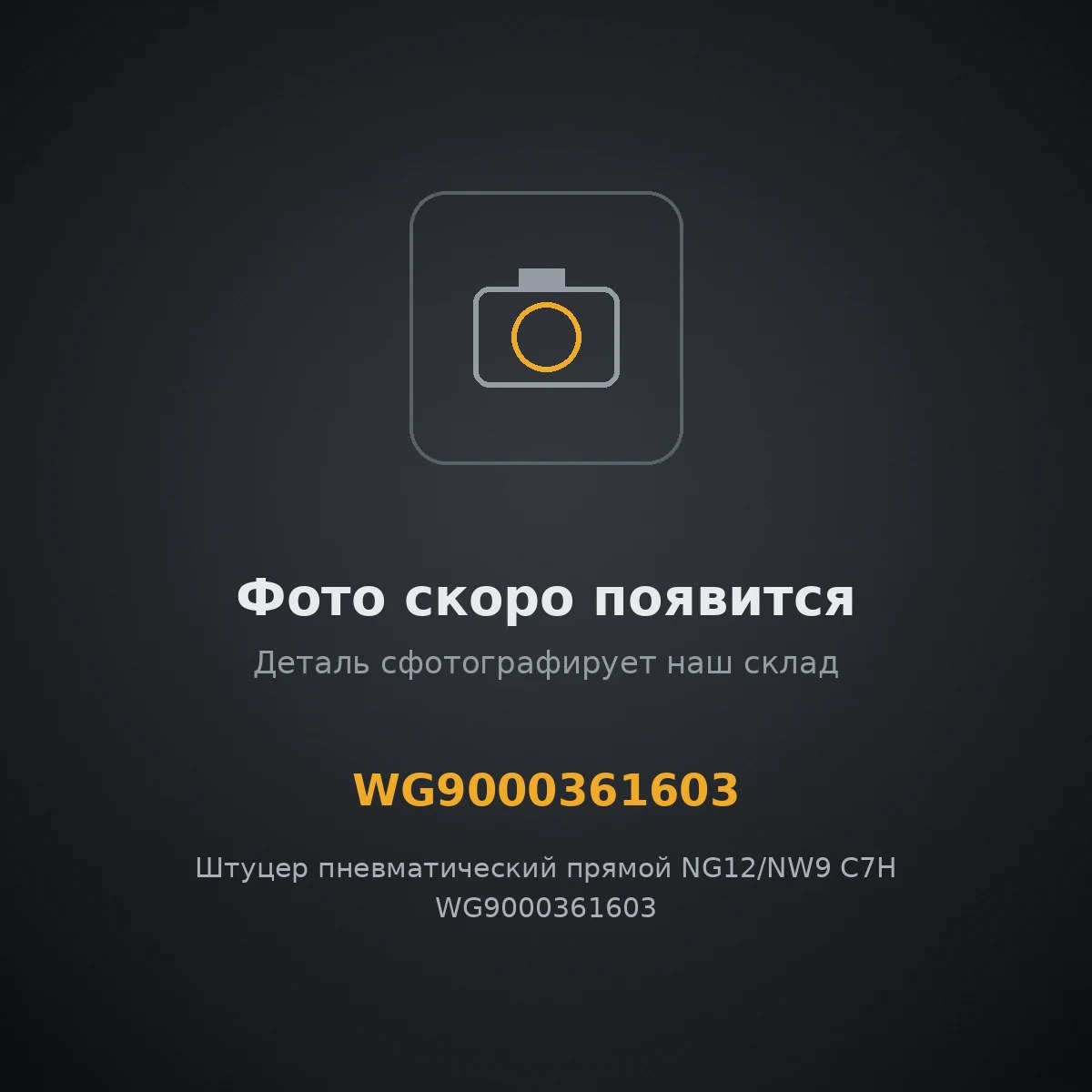 Штуцер пневматический прямой NG12/NW9 C7H WG9000361603 VMTRUCK WG9000361603